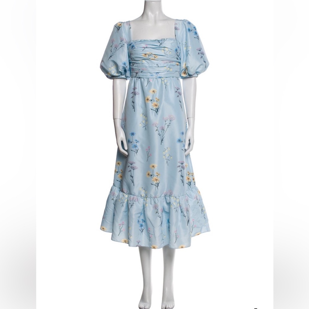 Self-Portrait Light Blue Floral Dress